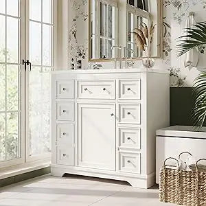 MKDK Bathroom Vanity Cabinet With Sink Top Combo Set