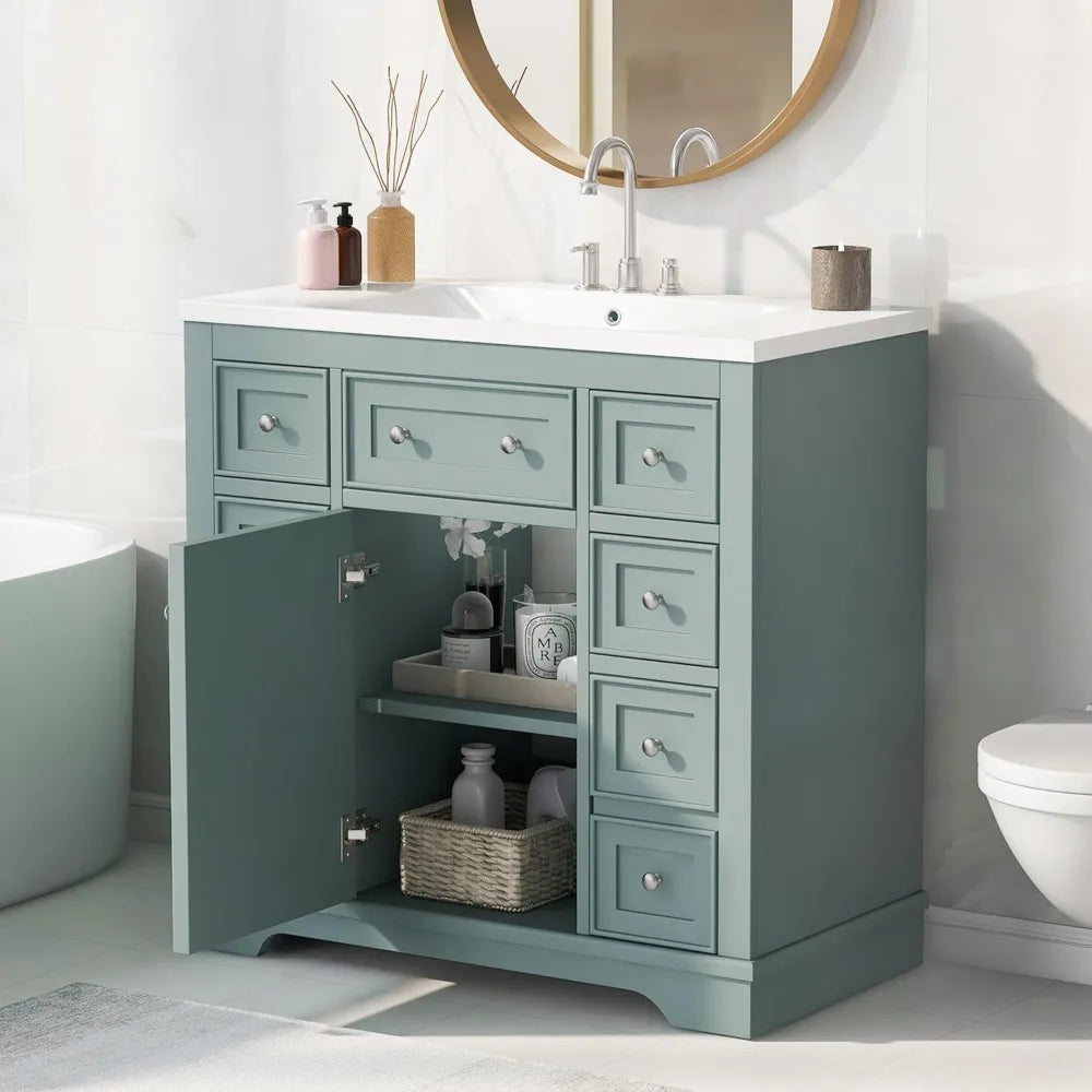 MKDK Bathroom Vanity Cabinet With Sink Top Combo Set