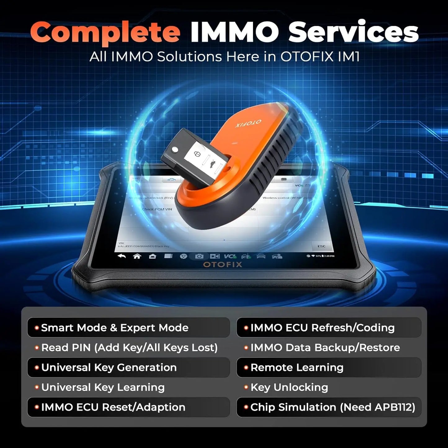 Otofix IM1 XP1 Key FOB Programmer And Diagnostic Tool