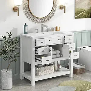 MKDK Bathroom Vanity Cabinet With Sink Top Combo Set