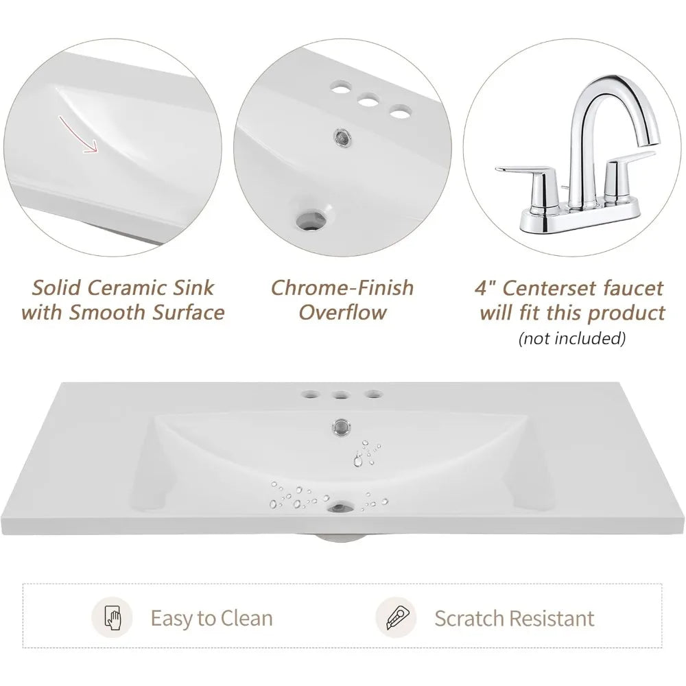 MKDK Bathroom Vanity Cabinet With Sink Top Combo Set