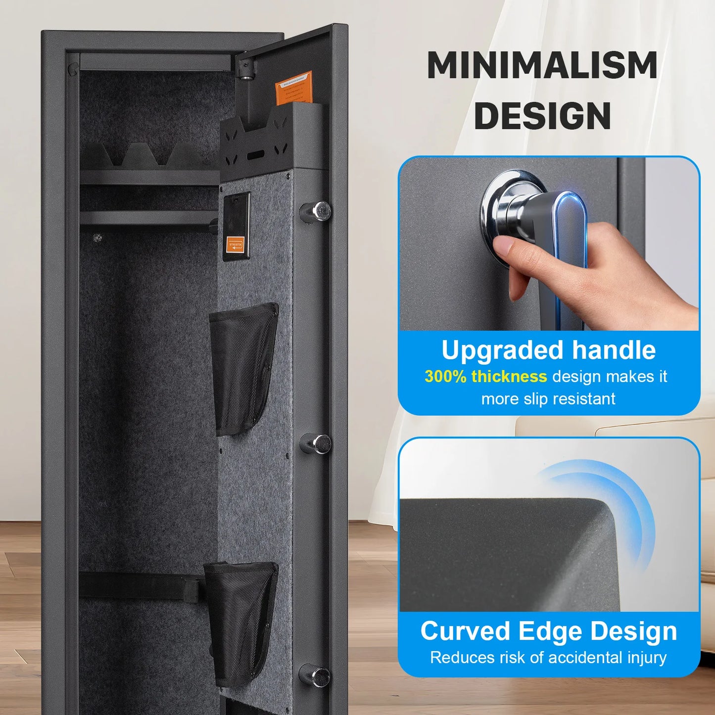 Mutak Biometric Gun Safe for Home Rifles and Pistols Locker