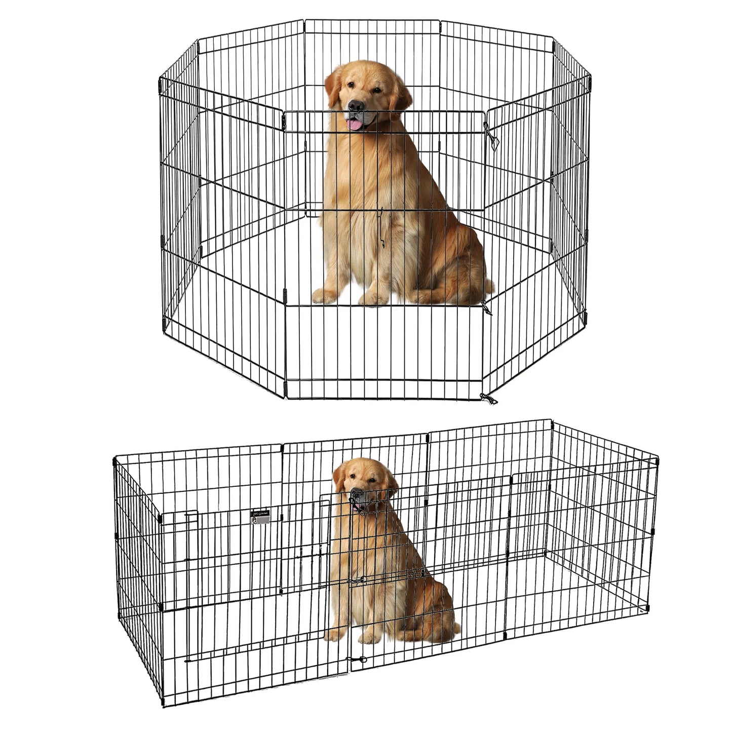 Foldable Metal Dog Playpen With Doors For Indoor Outdoor