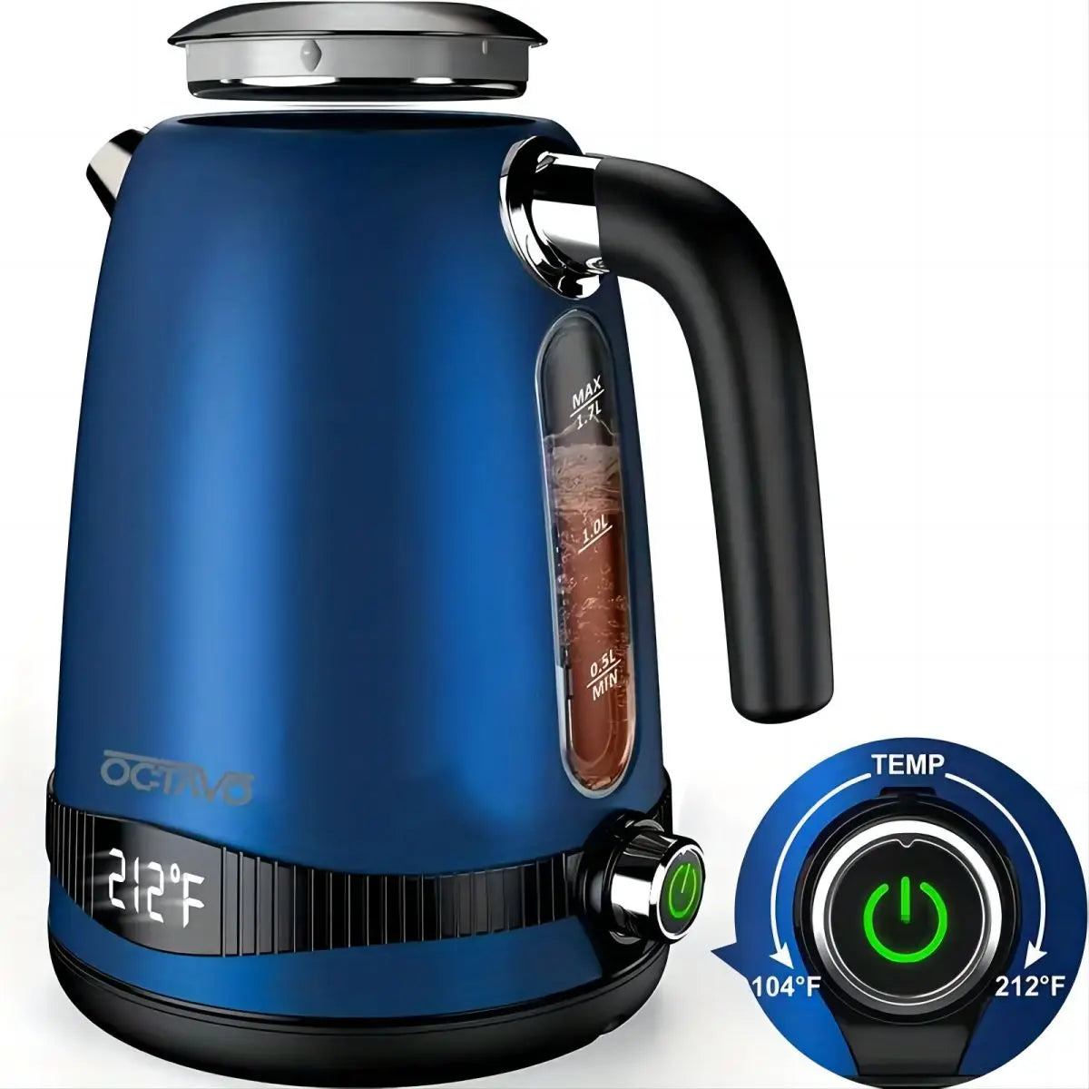 Octavo Electric Kettle With Seven Heat Settings LED Display