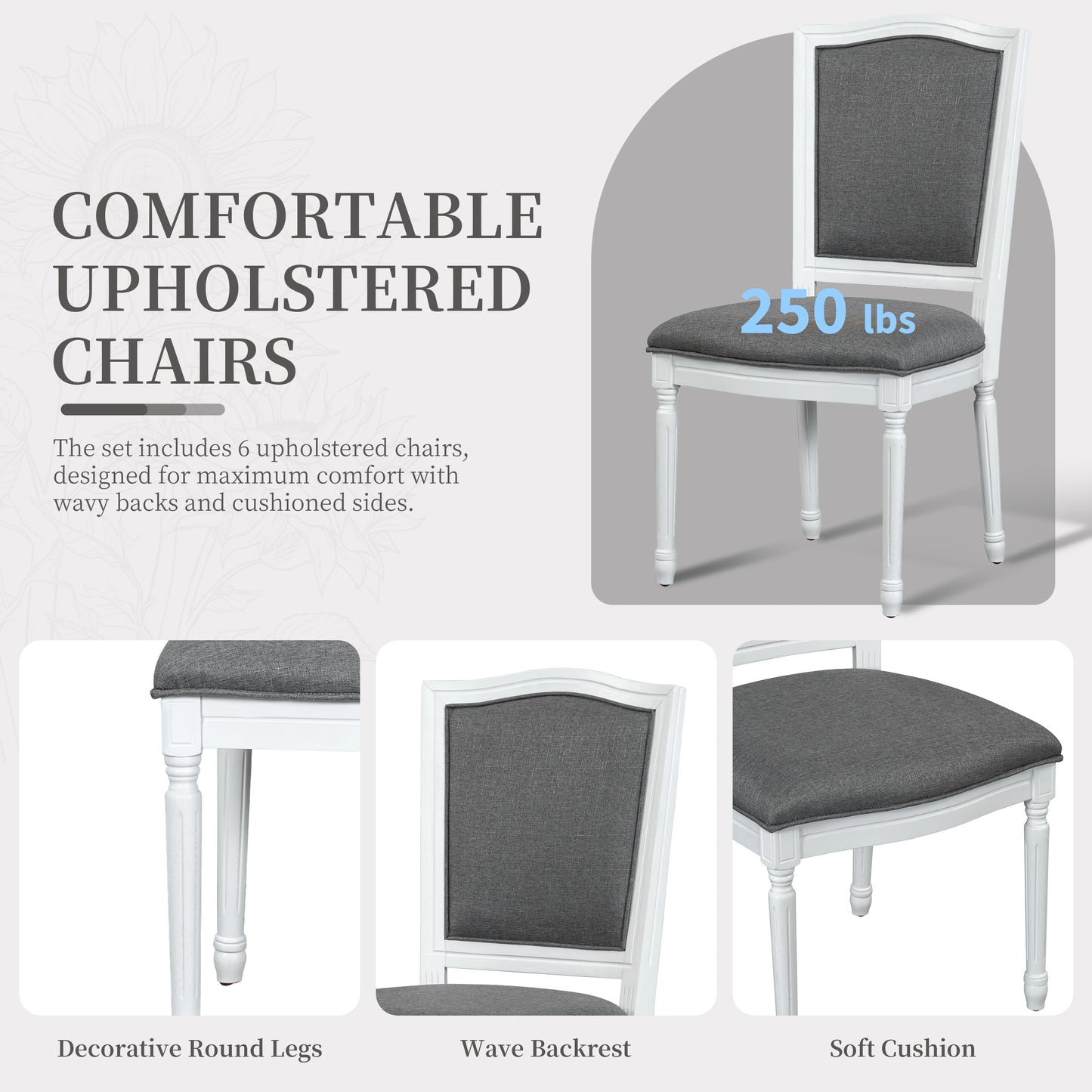 Wavesloop Rustic Seven Piece Extendable Dining Set Leaf