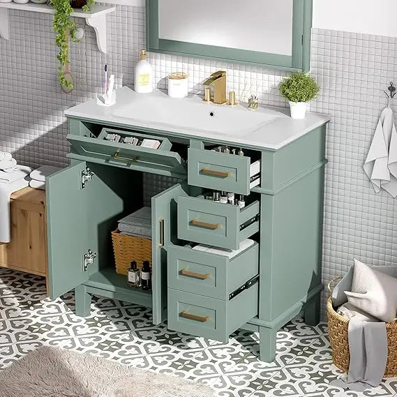 DAFIFY Modern Bathroom Vanity With Sink And Storage Cabinet