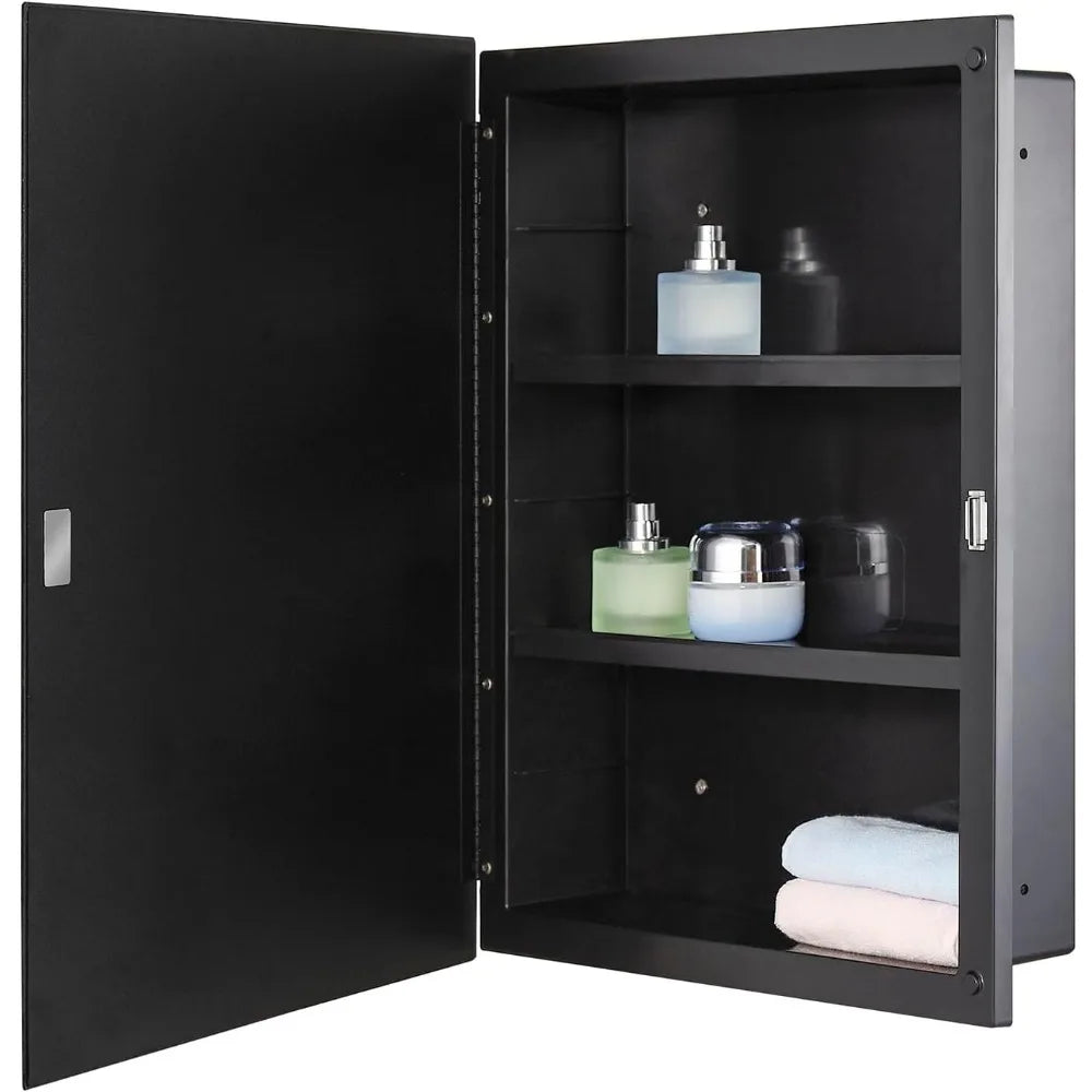 Plastic Bathroom Medicine Mirror Cabinet Beveled Edge Mount