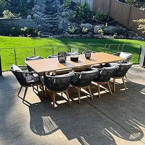 DAFIFY 11 Piece Patio Dining Set Wicker Outdoor Furniture