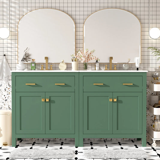 Wavesloop Modern Vanity Set With Dual Vanities And Sinks