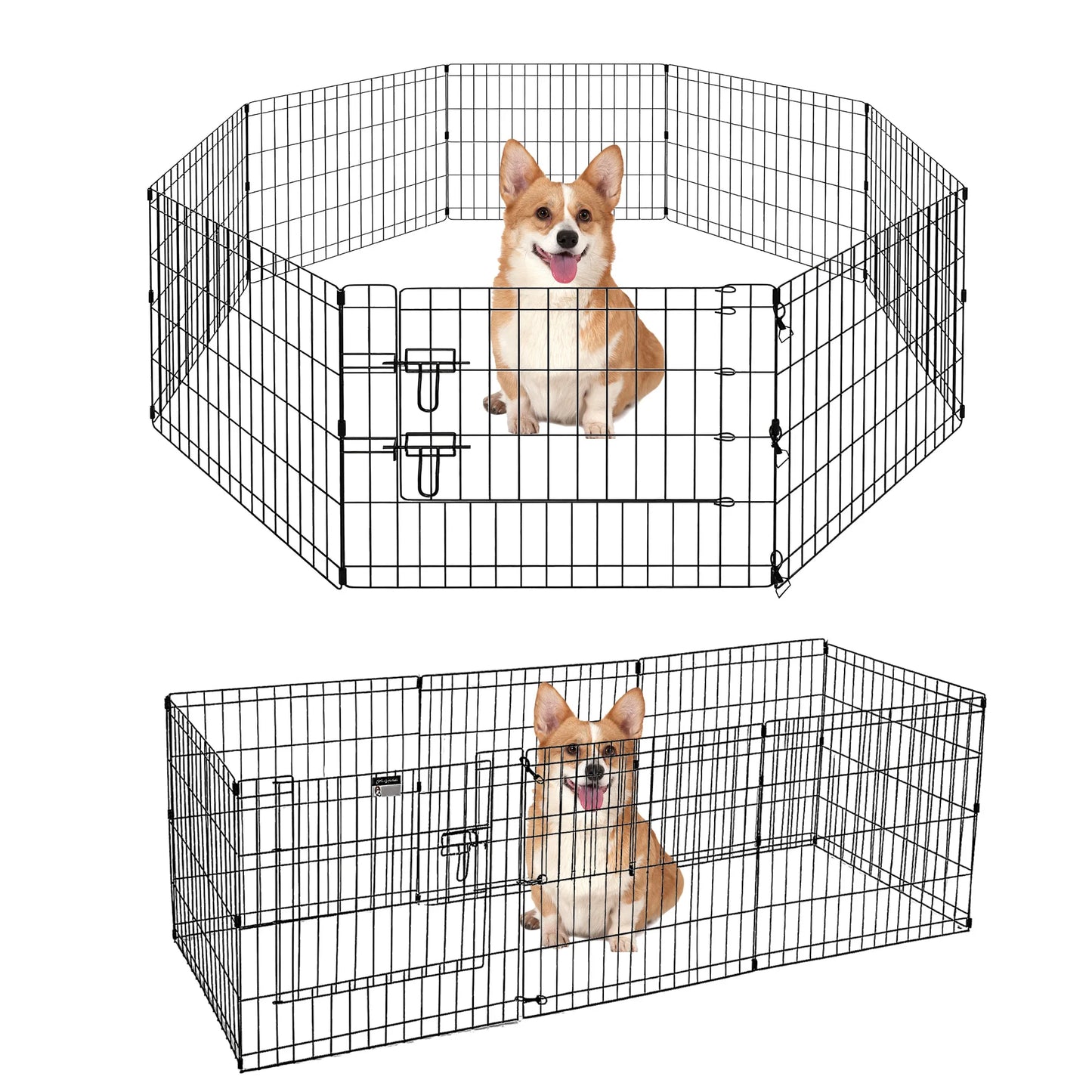 Foldable Metal Dog Playpen With Doors For Indoor Outdoor