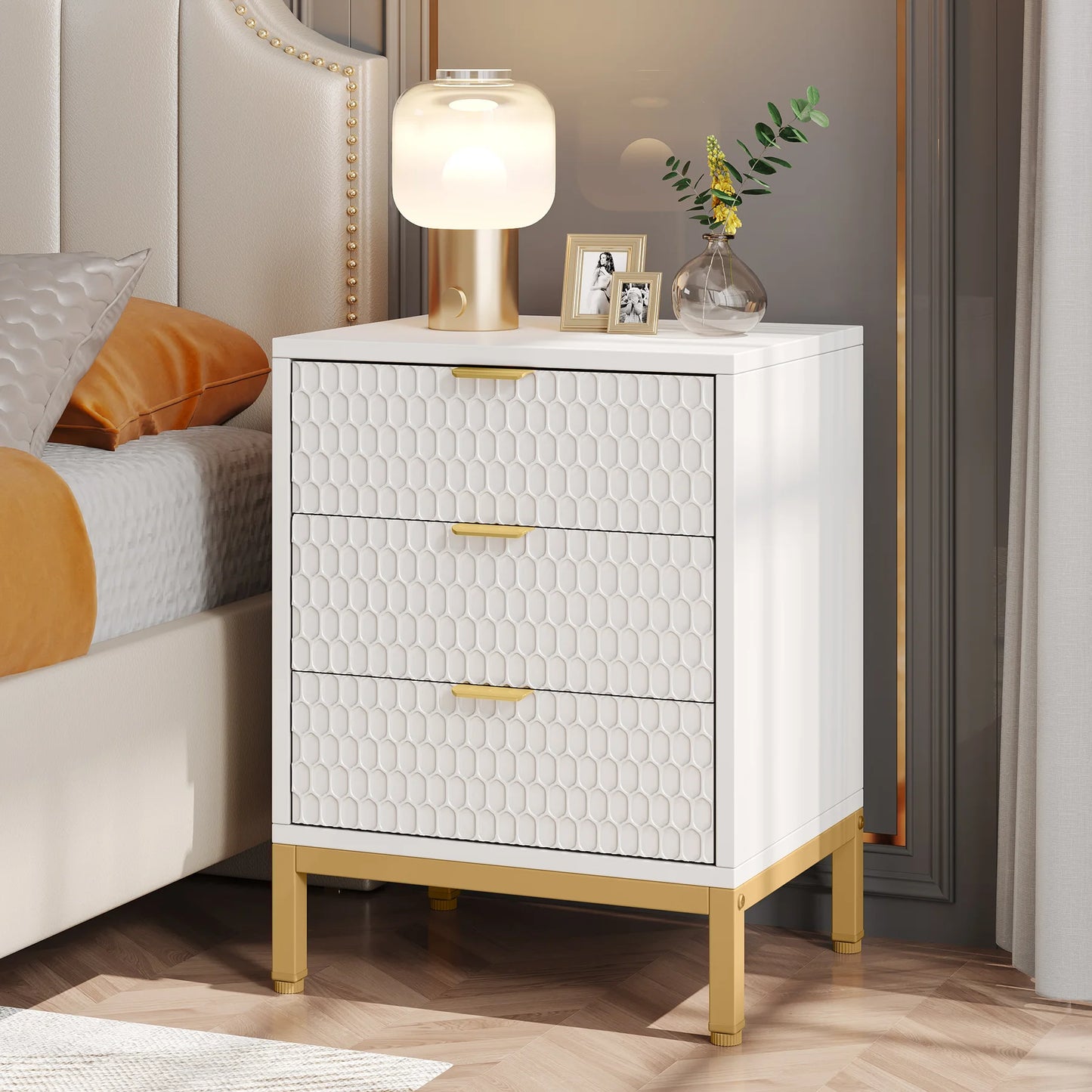 Tribesigns 2 Pack Modern Nightstands With 3 Drawers