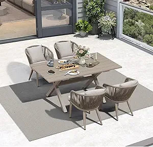 DAFIFY 11 Piece Patio Dining Set Wicker Outdoor Furniture