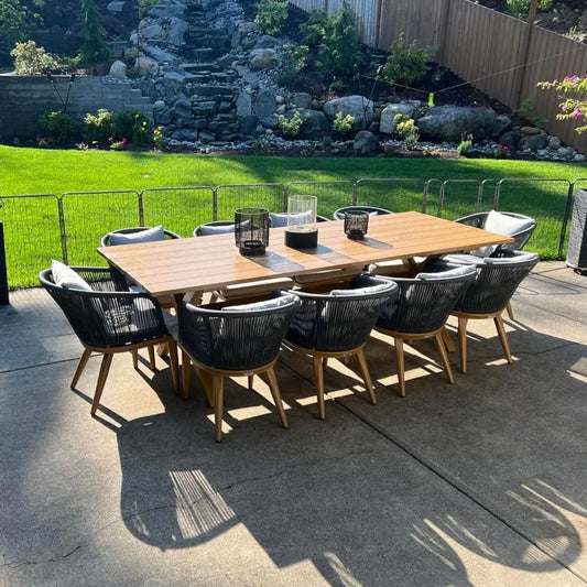DAFIFY 11 Piece Patio Dining Set Wicker Outdoor Furniture