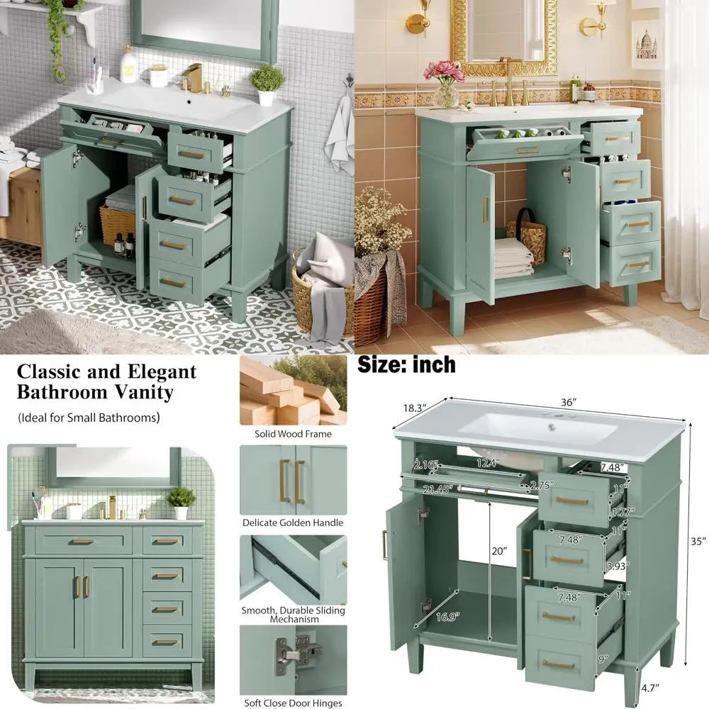 DAFIFY Modern Bathroom Vanity With Sink And Storage Cabinet