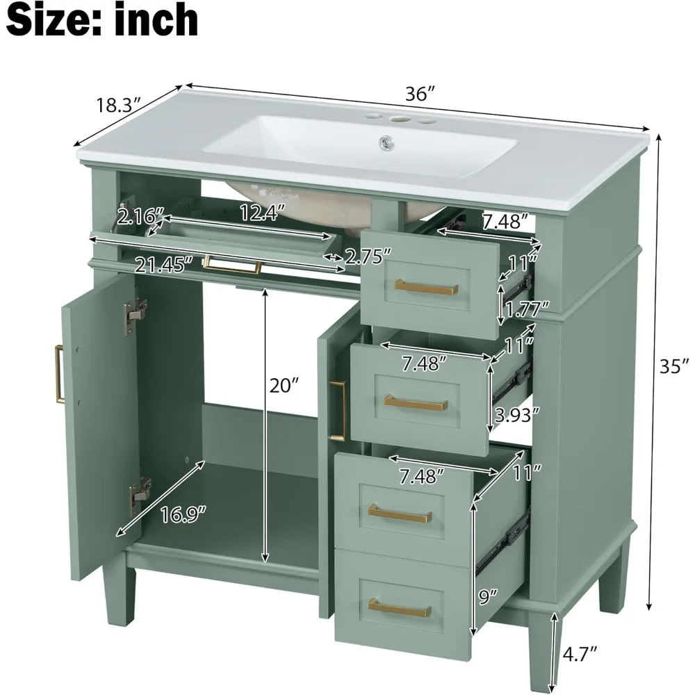 DAFIFY Modern Bathroom Vanity With Sink And Storage Cabinet