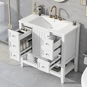 MKDK Bathroom Vanity Cabinet With Sink Top Combo Set