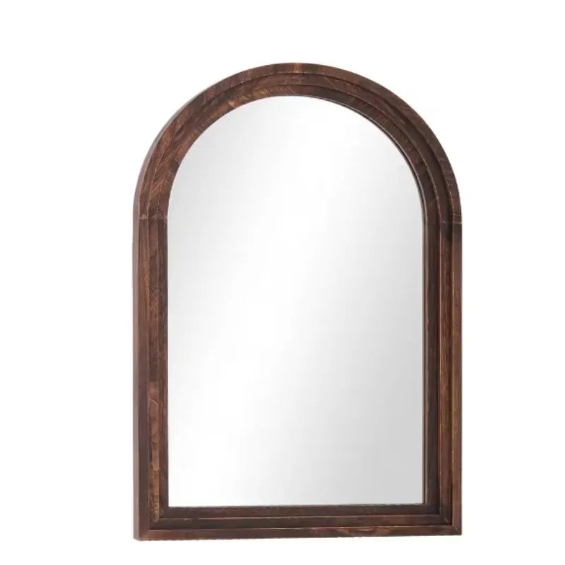 Hign-concerned Arched Mirror in Solid Acacia Wood Frame
