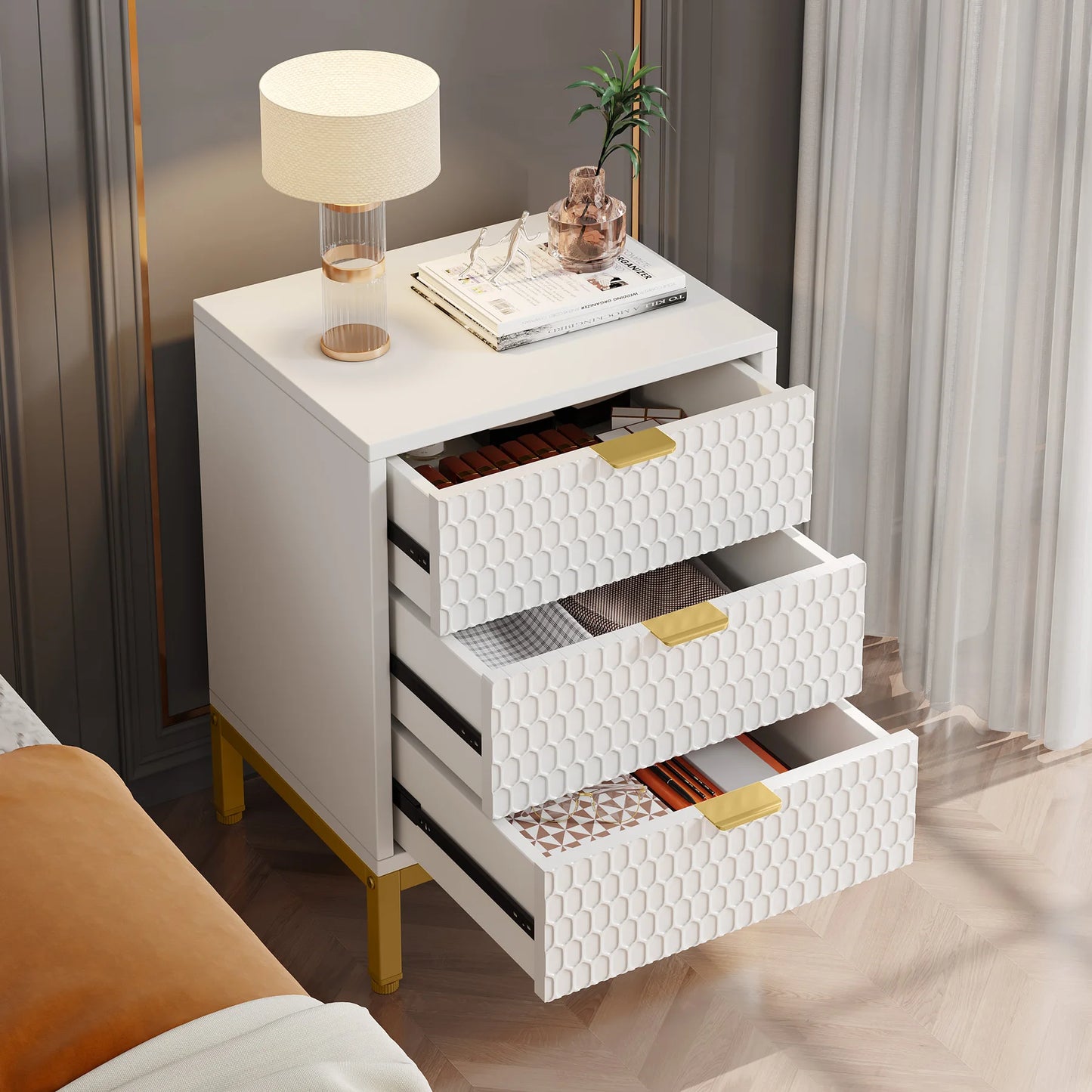 Tribesigns 2 Pack Modern Nightstands With 3 Drawers