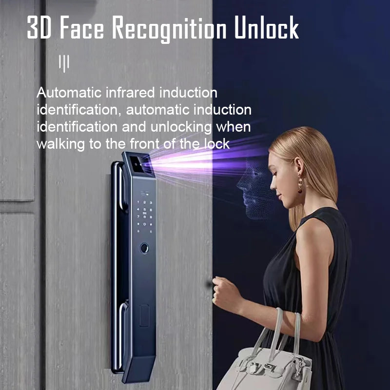YKESDL 3D Face Recognition Digital Door Lock With Camera