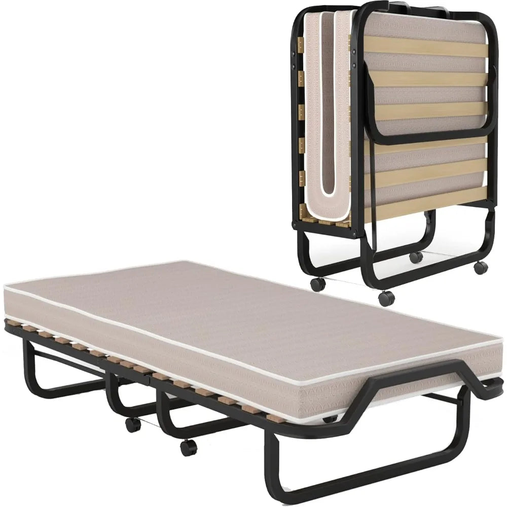 DAFIFY Foldable Rollaway Bed With Memory Foam Mattress