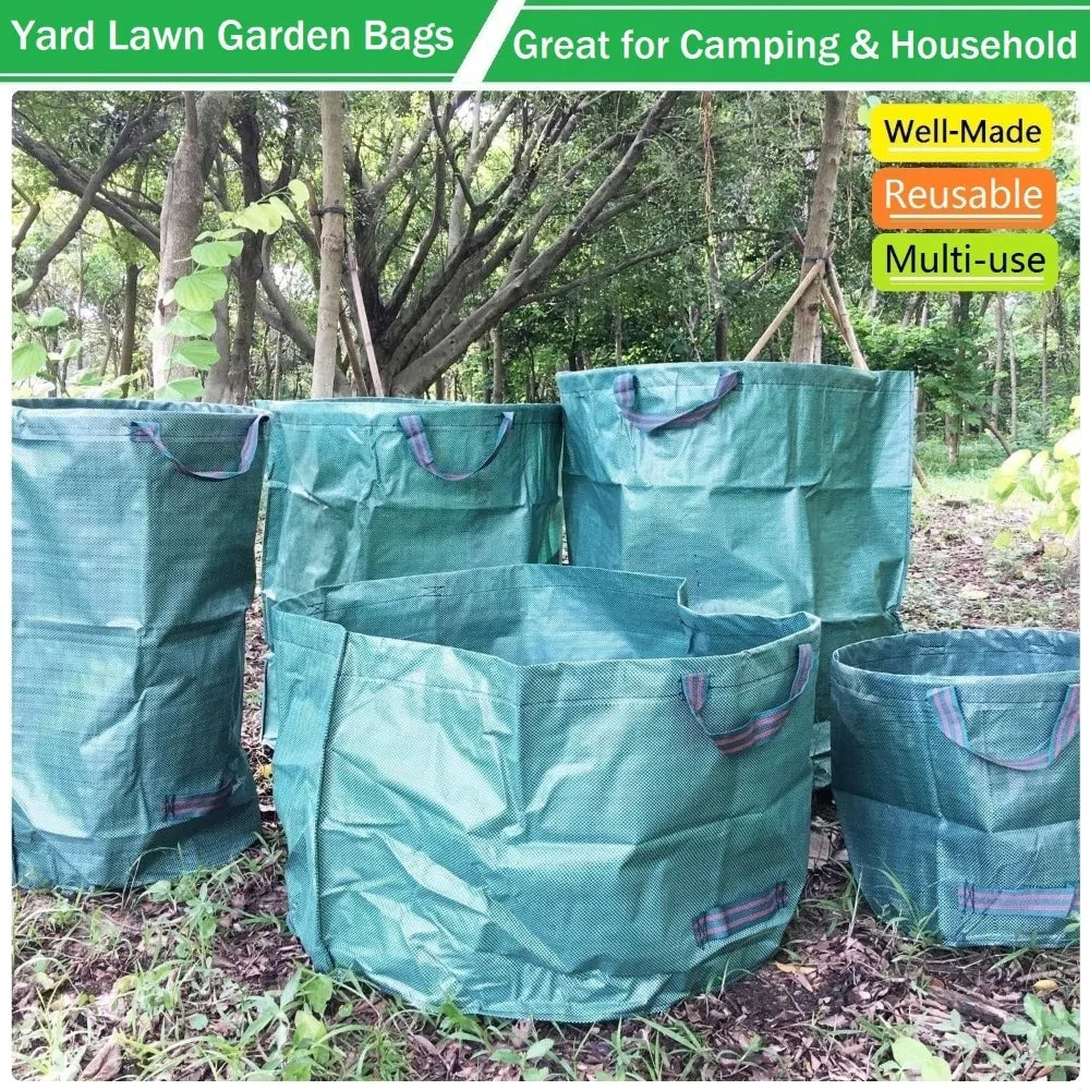 3 Pack 137 Gallon Lawn Garden Bags With Gloves Reusable