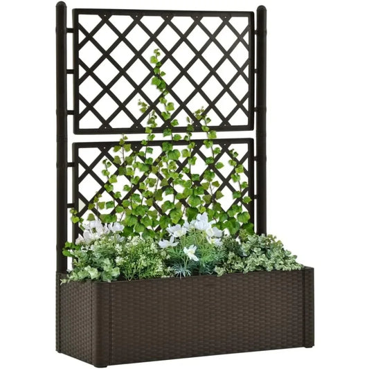 Raised Garden Bed With Trellis Self Watering System
