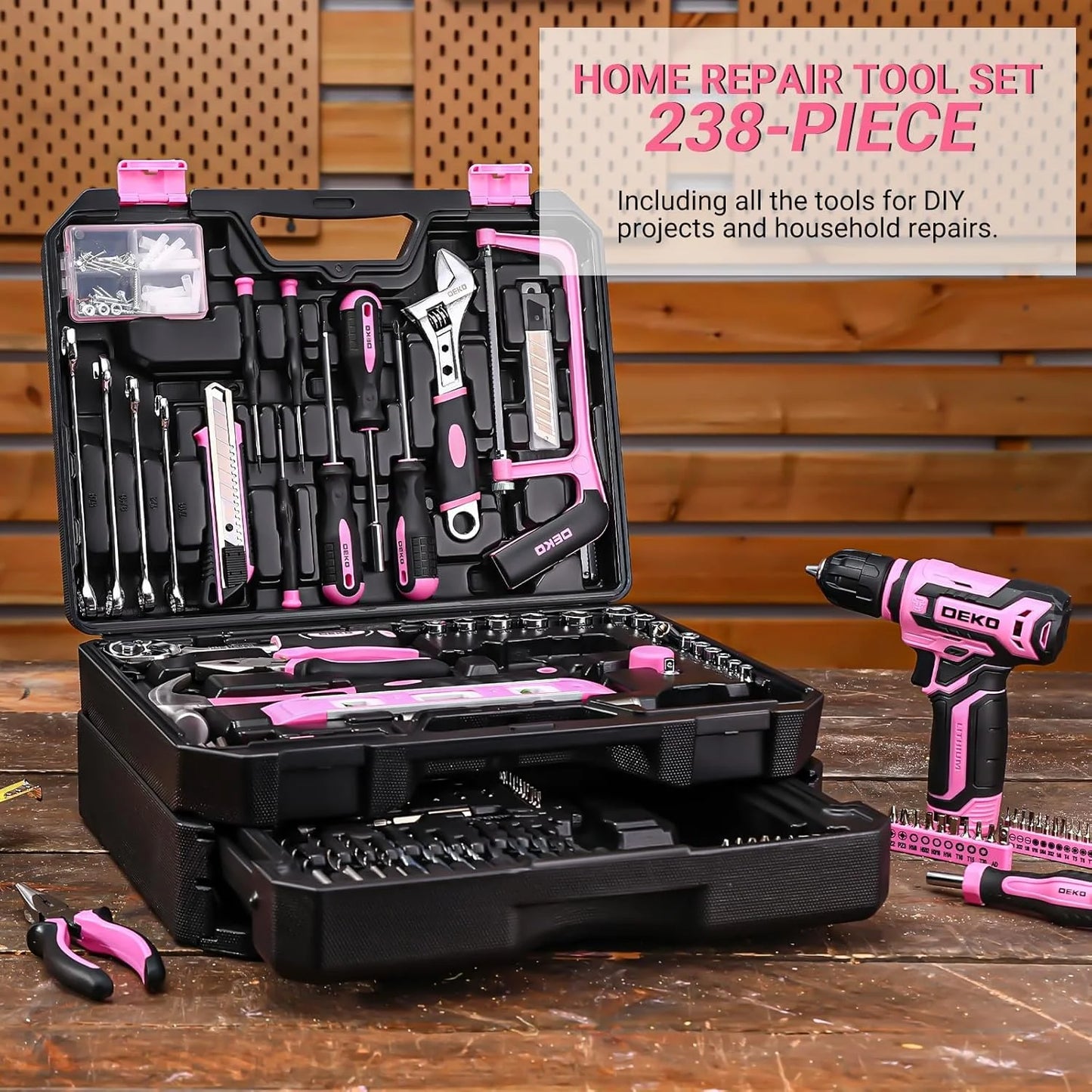 DEKODIY Home Mechanic Toolbox Cordless Drill 12V Organizer