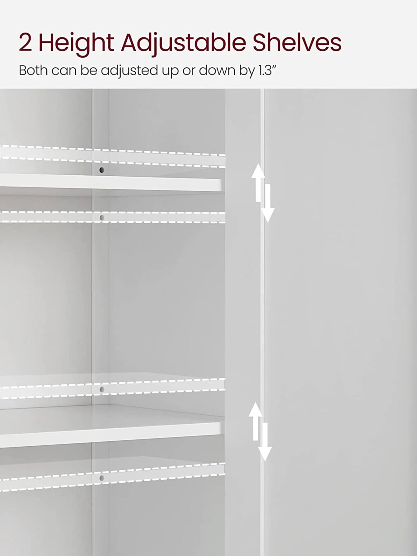 VASAGLE Bathroom Storage Cabinet With 2 Adjustable Shelves