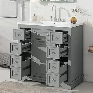 MKDK Bathroom Vanity Cabinet With Sink Top Combo Set