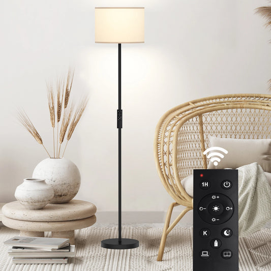 61.5 Traditional Floor Lamp With Remote And Bulb Included
