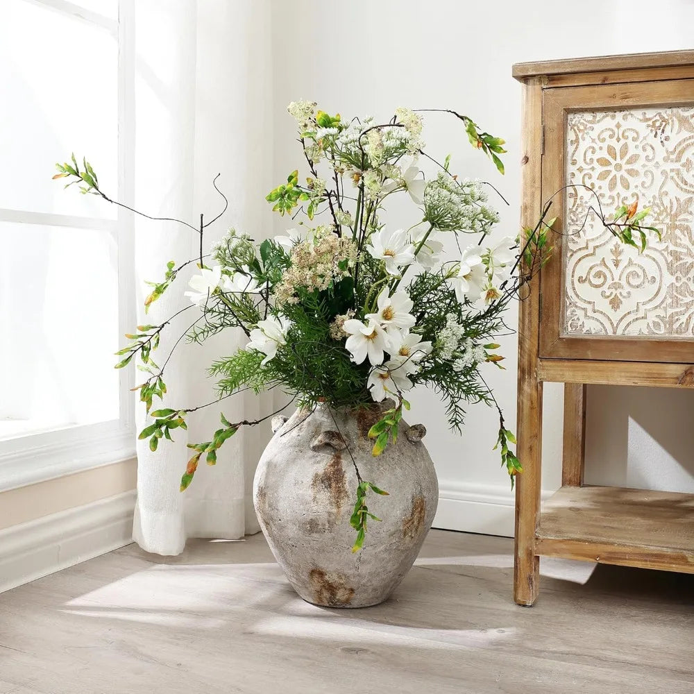 Hign-concerned Ceramic Flower Vase Terracotta Jug Handles