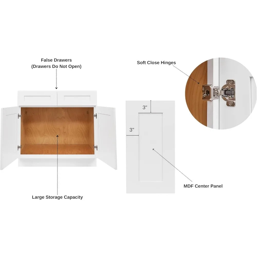 MKDK Shaker Bathroom Vanity Cabinet Ready To Assemble