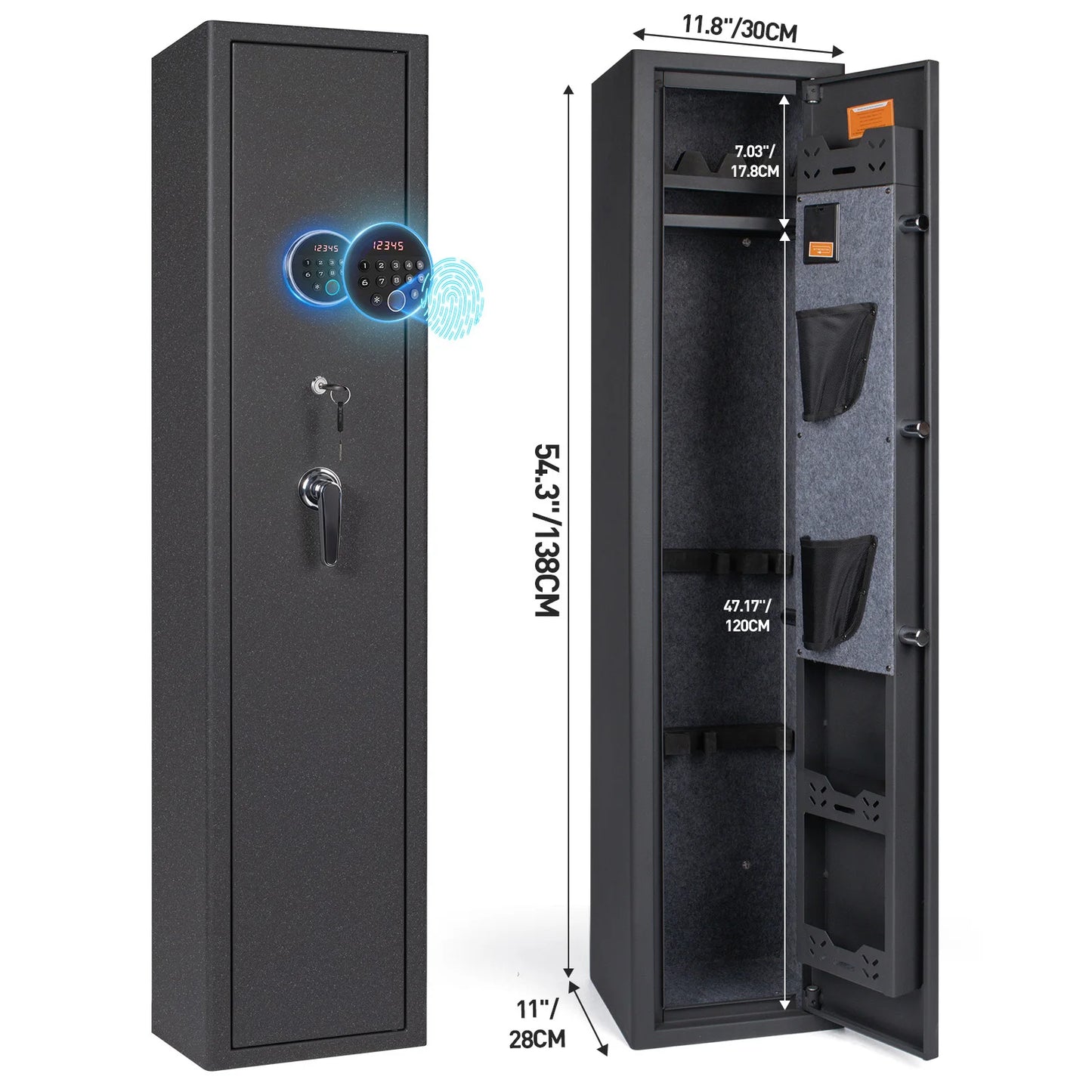 Mutak Biometric Gun Safe for Home Rifles and Pistols Locker