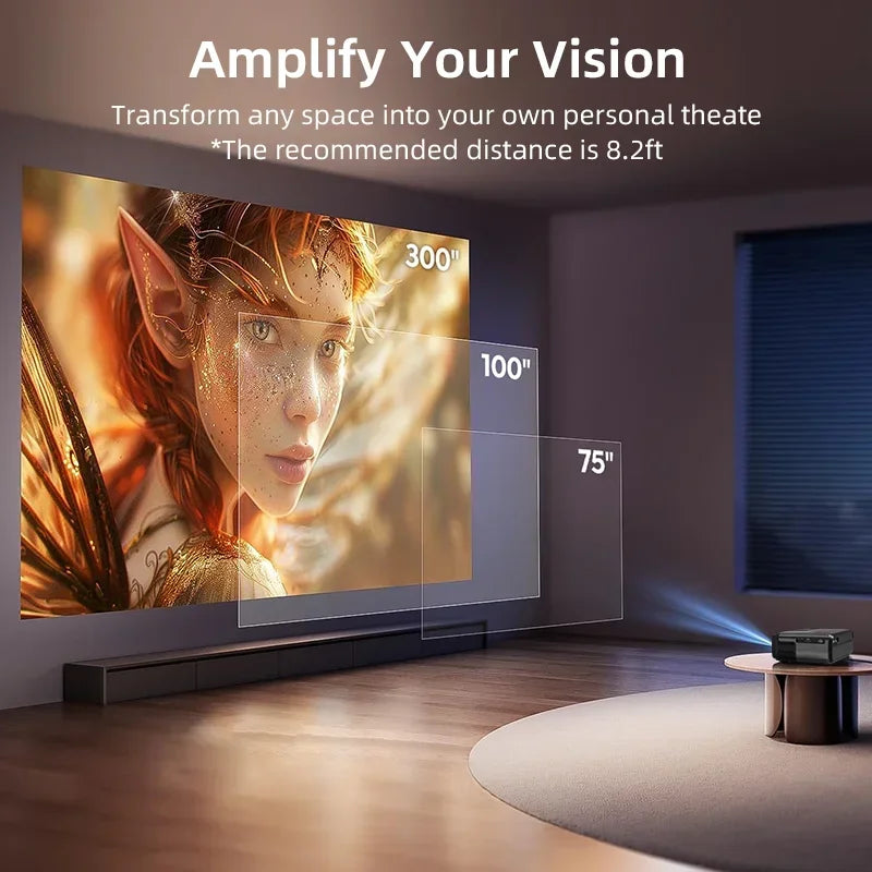 ZCGIOBN Portable 4K UHD HDR10 Projector Google TV Netflix