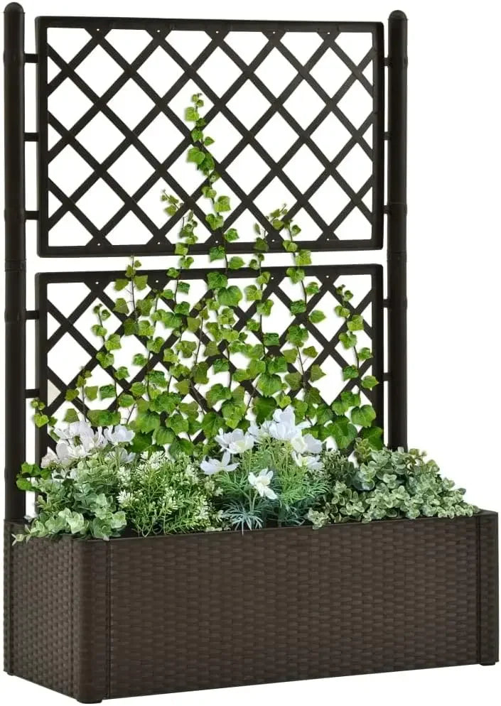 Raised Garden Bed With Trellis Self Watering System