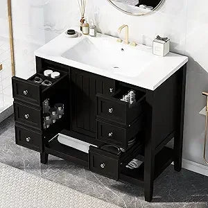 MKDK Bathroom Vanity Cabinet With Sink Top Combo Set