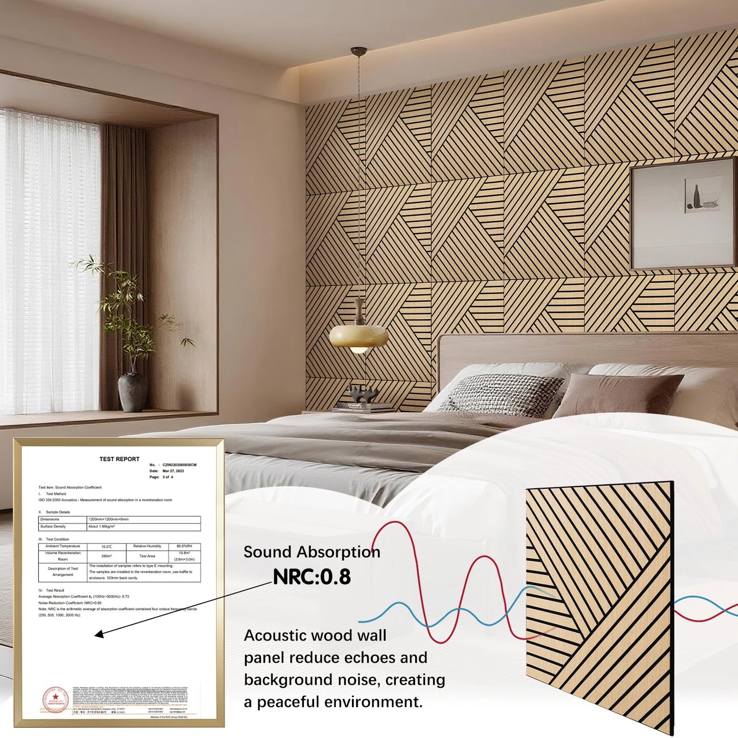 Hignconcerned Acoustic Wood Slat Wall Panels SelfAdhesive