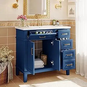 DAFIFY Modern Bathroom Vanity With Sink And Storage Cabinet