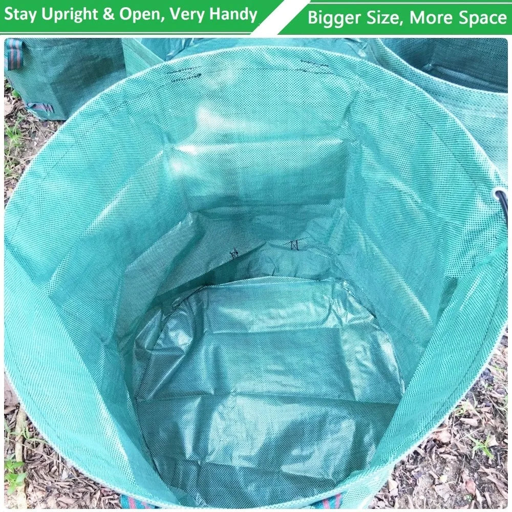 3 Pack 137 Gallon Lawn Garden Bags With Gloves Reusable