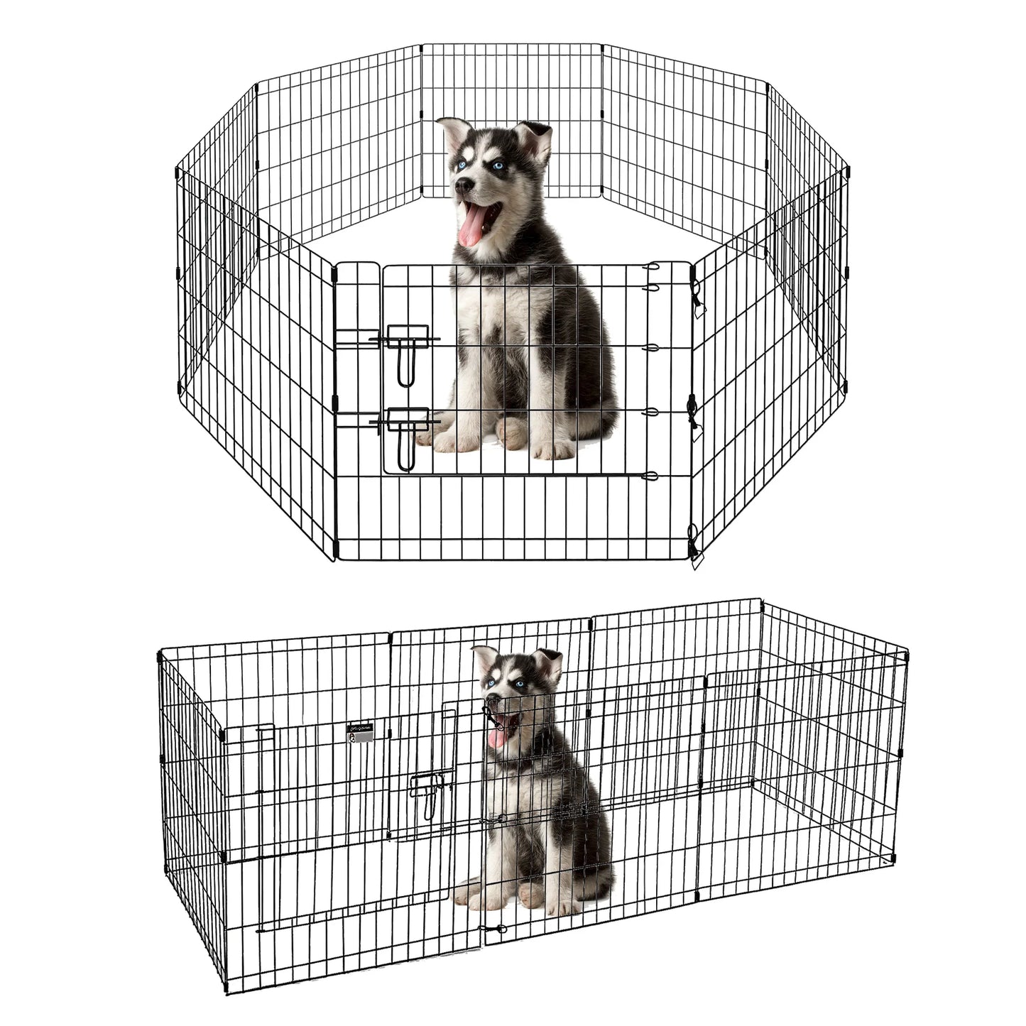 Foldable Metal Dog Playpen With Doors For Indoor Outdoor