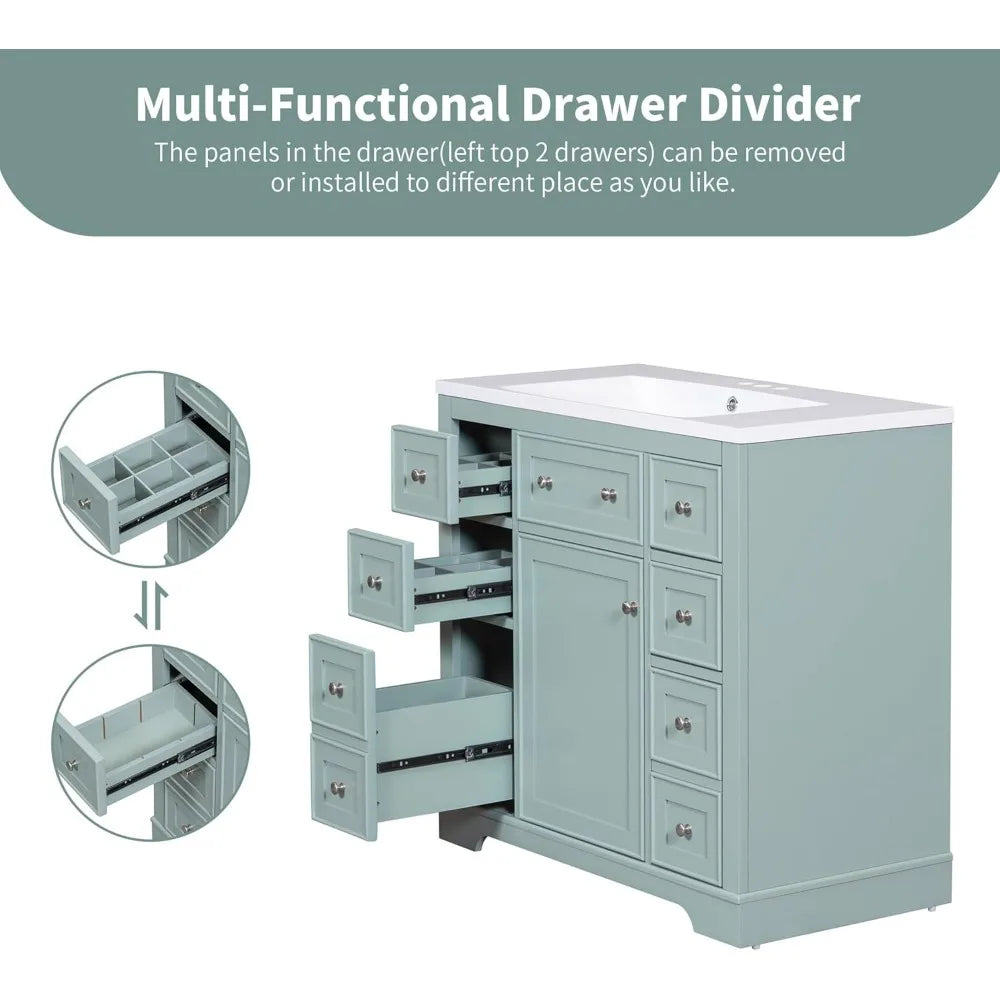 MKDK Bathroom Vanity Cabinet With Sink Top Combo Set