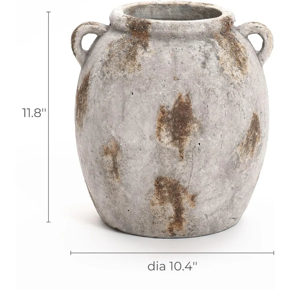 Hign-concerned Ceramic Flower Vase Terracotta Jug Handles