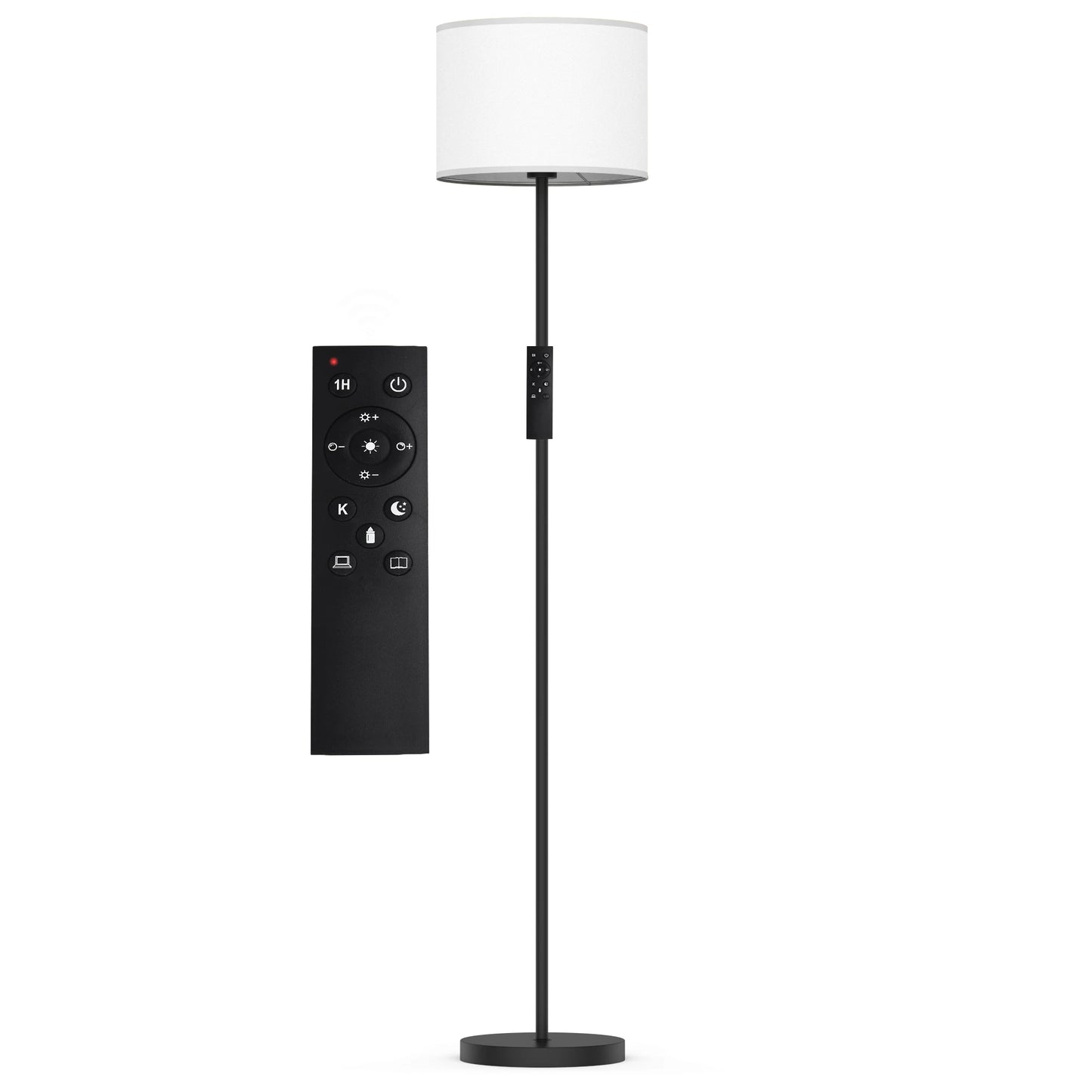 61.5 Traditional Floor Lamp With Remote And Bulb Included