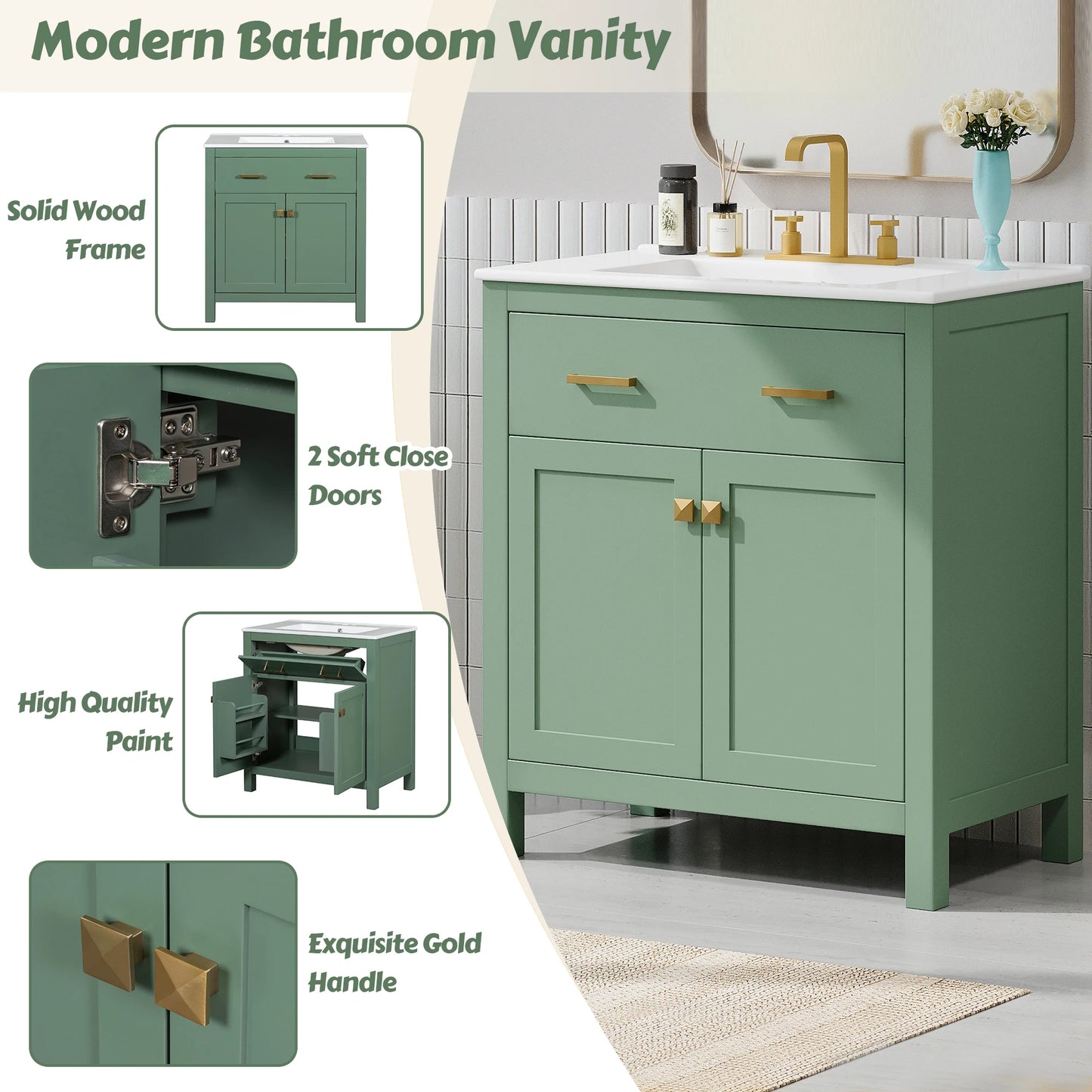Wavesloop Modern Vanity Set With Dual Vanities And Sinks