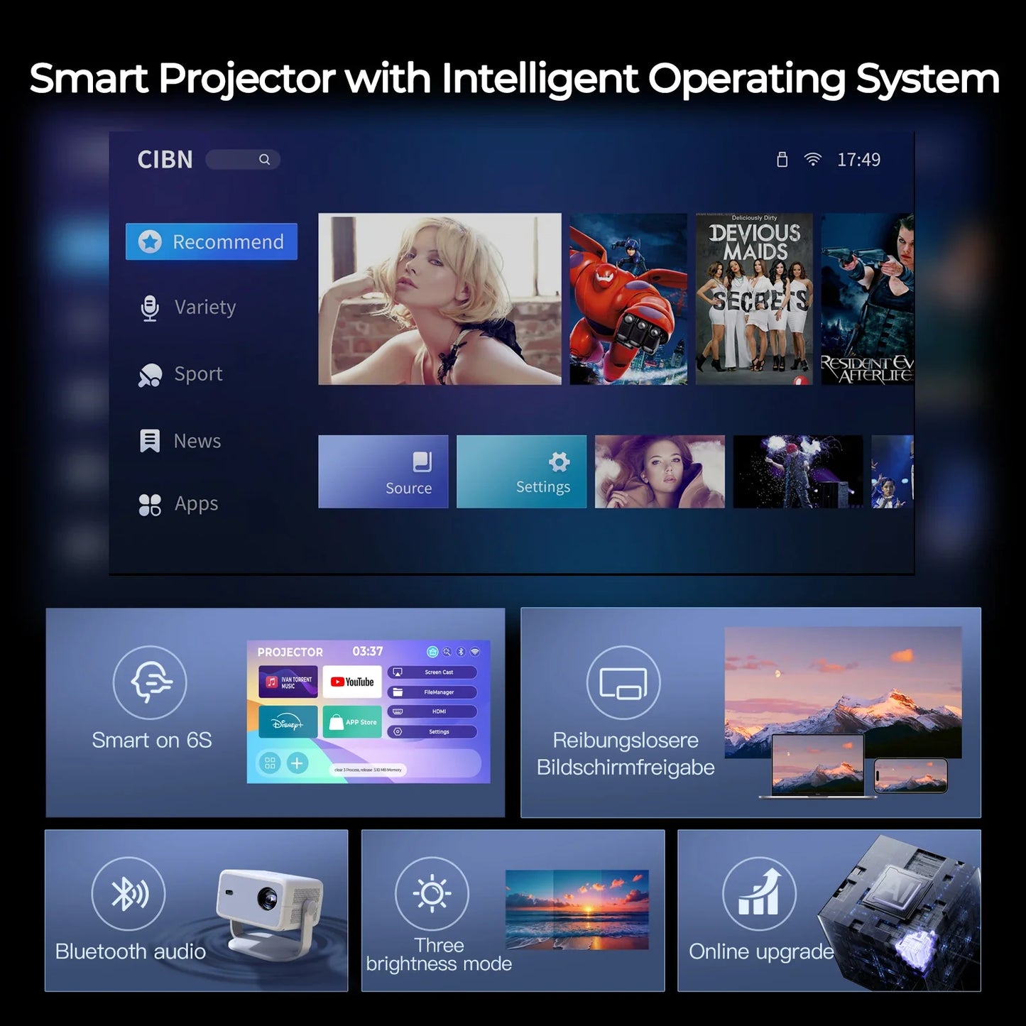 LynCast 4K L018 Projector Android 11 Portable Home Theater