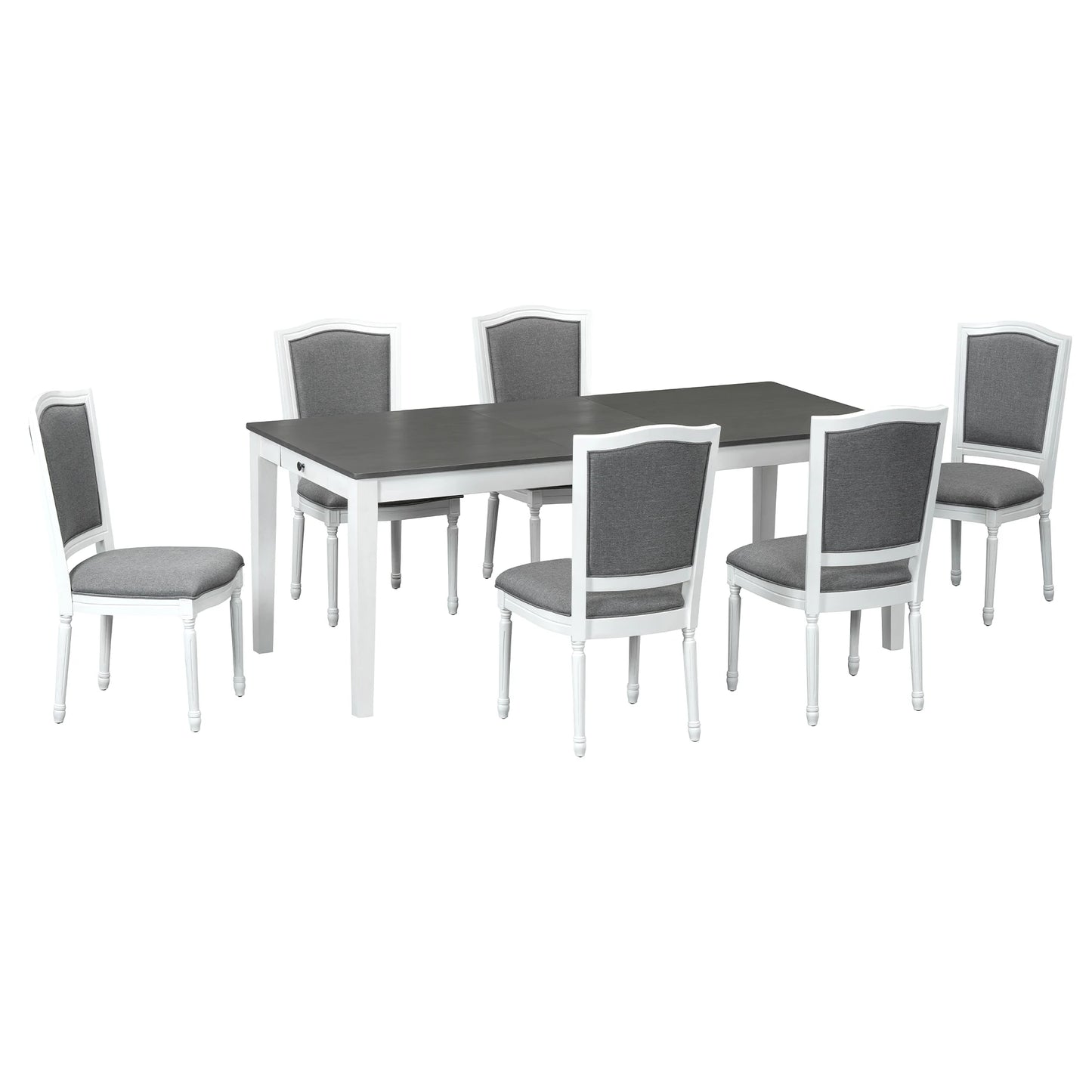 Wavesloop Rustic Seven Piece Extendable Dining Set Leaf