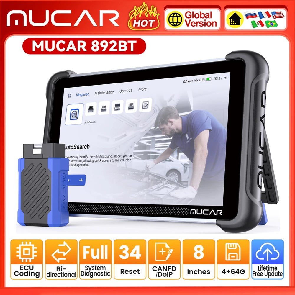 MUCAR 892BT Professional Diagnostic Tool CANFD ECU Coding