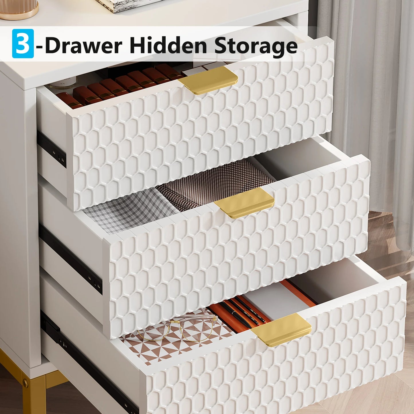 Tribesigns 2 Pack Modern Nightstands With 3 Drawers