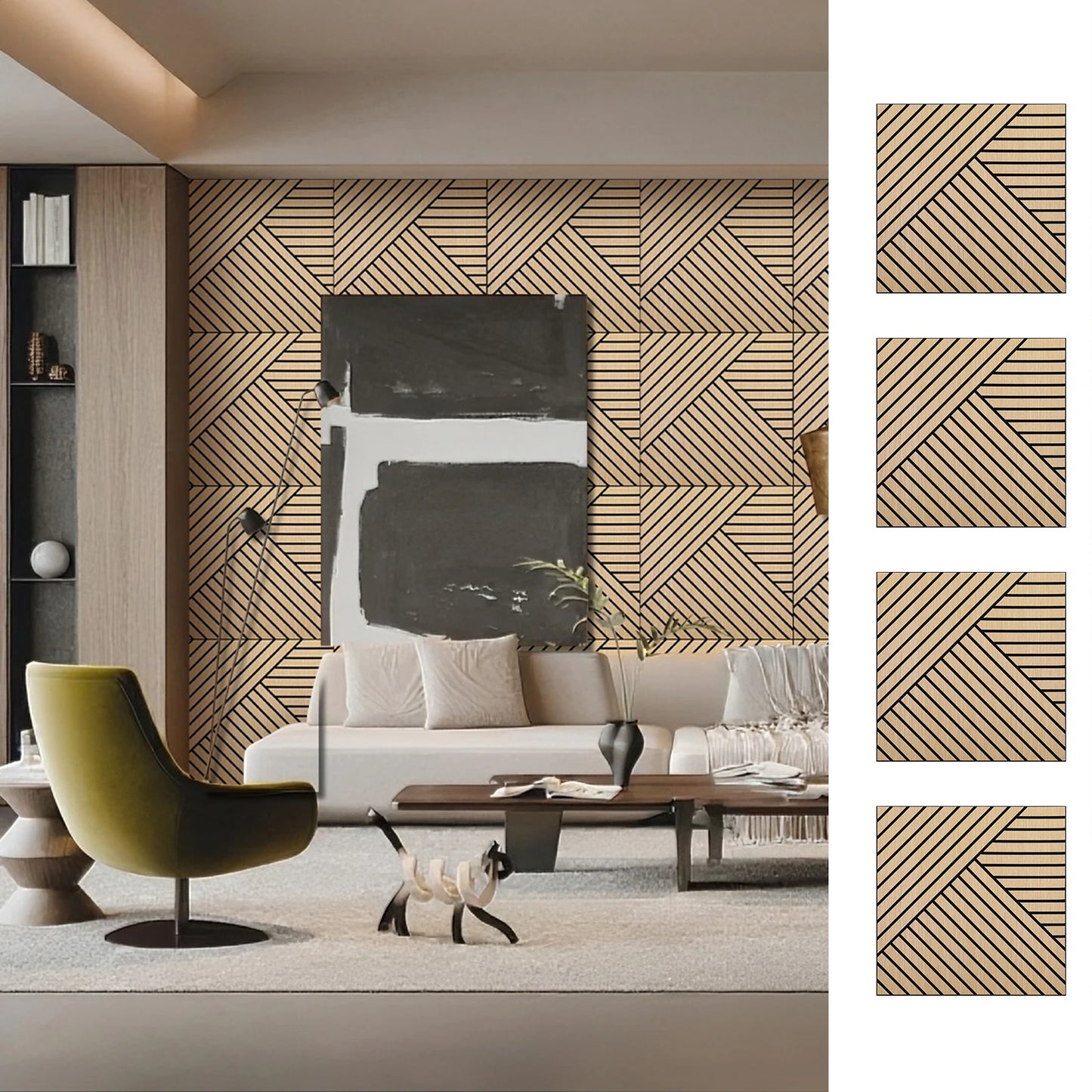 Hignconcerned Acoustic Wood Slat Wall Panels SelfAdhesive