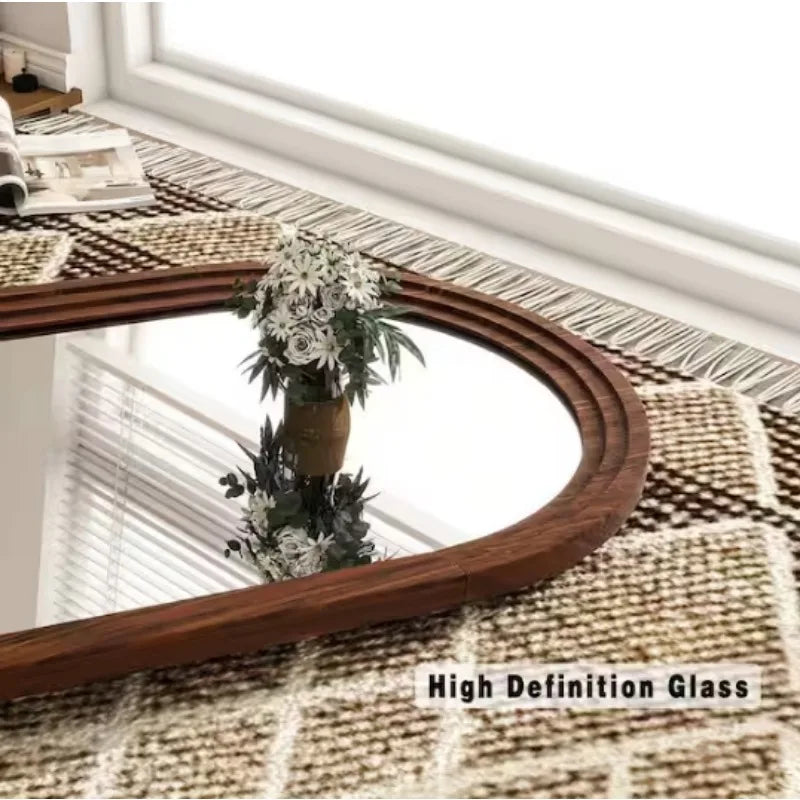 Hign-concerned Arched Mirror in Solid Acacia Wood Frame